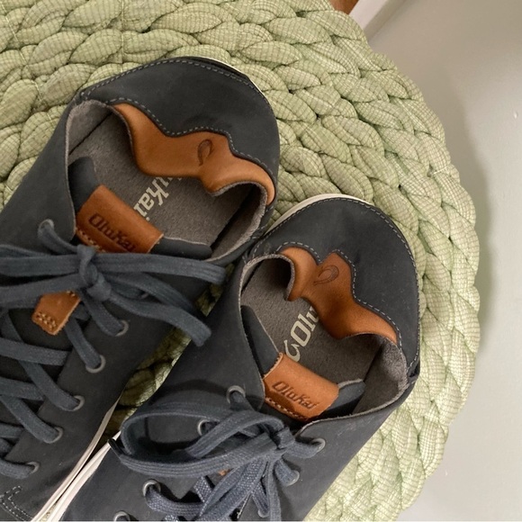 Olukai Lae 'Ahi Li Men Charcoal Gray Lace Up Slip On Sneakers - Picture 7 of 10